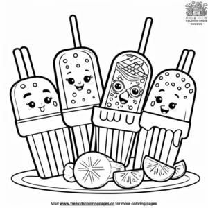 Mexican Street Popsicles Coloring Pages