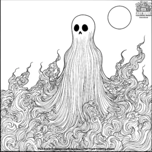 Misty Ghost Figures Coloring Pages