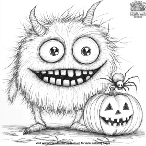 Monster Halloween Party Coloring Pages