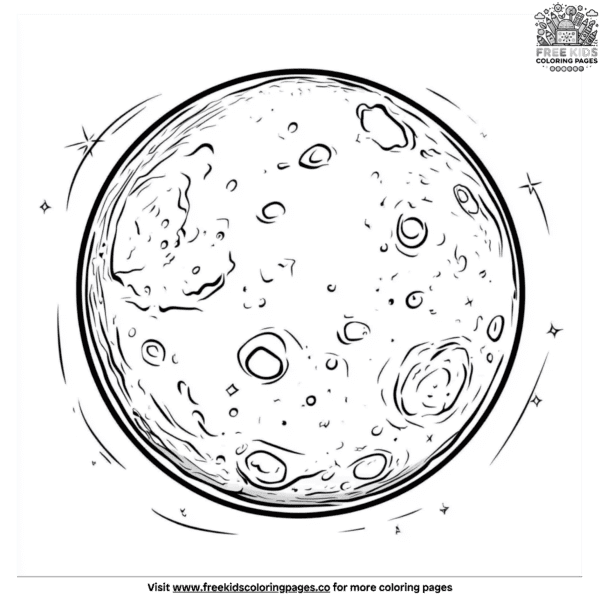 Moon exploration science coloring pages