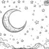 Moon and Stars Coloring Pages