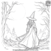 Moonlit Forest Witch Coloring Pages