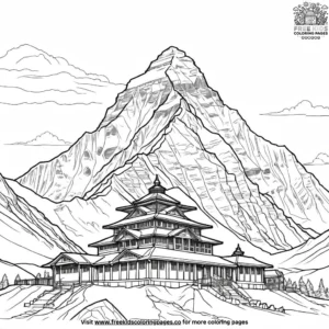 Mount Everest Landmark Coloring Pages