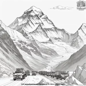 Mount everest scenes coloring pages