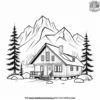 Mountain Cabin Coloring Pages