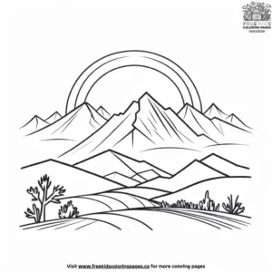 Mountain Sunrise Coloring Pages