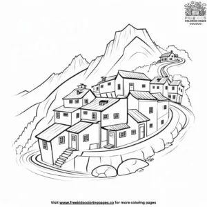 Mountainside Village Coloring Pages