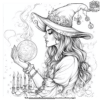 Mysterious Crystal Ball Witch Coloring Pages