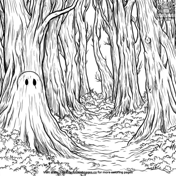 Mysterious forest creatures coloring pages