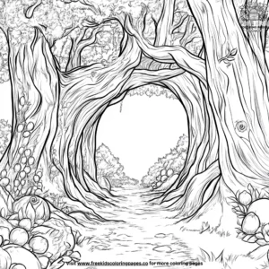 Mystical Trees Magic Coloring Pages