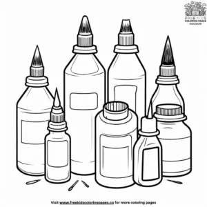 Paint and Brushes Coloring Pages