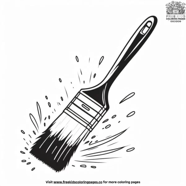 Paintbrush in use coloring pages