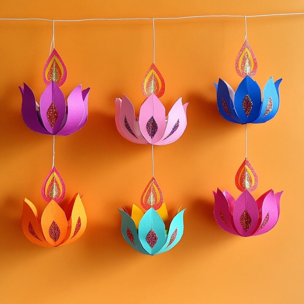 Paper diya garland 1