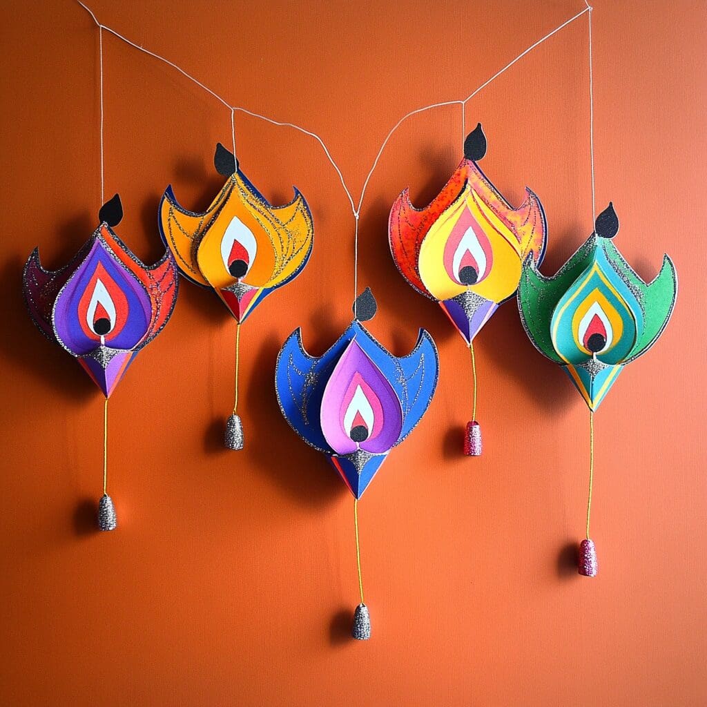 Paper diya garland 3