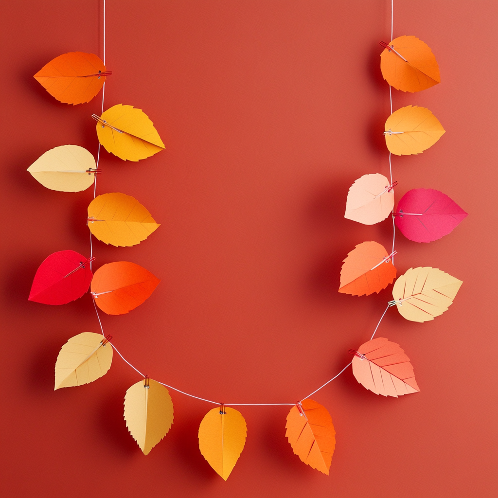 Paper leaf chain garland 1