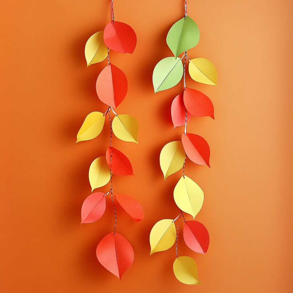 Paper leaf chain garland 3