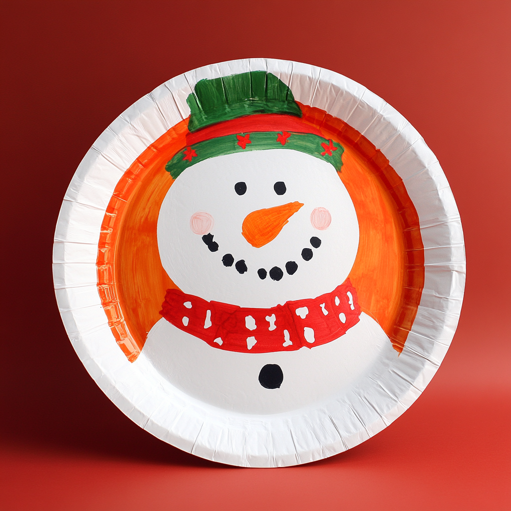 Paper plate snowmen 1