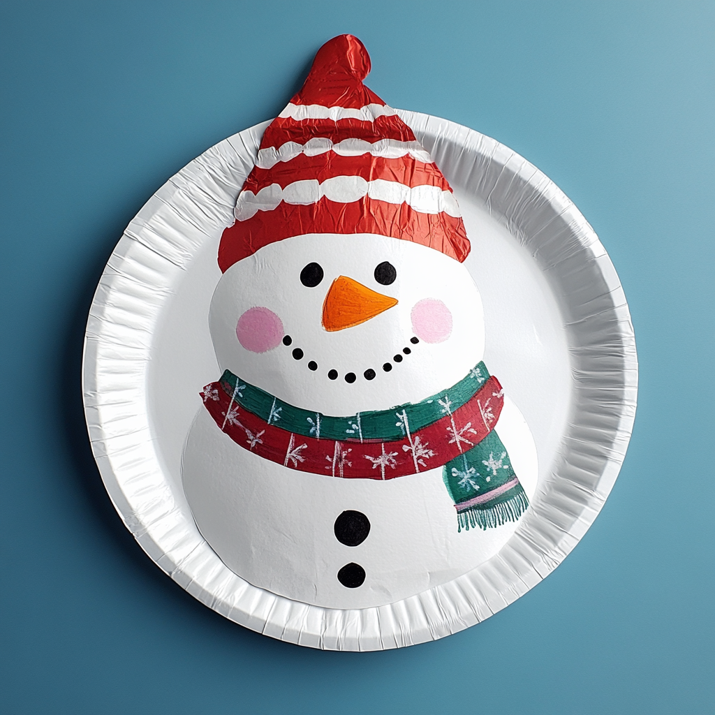 Paper plate snowmen 2