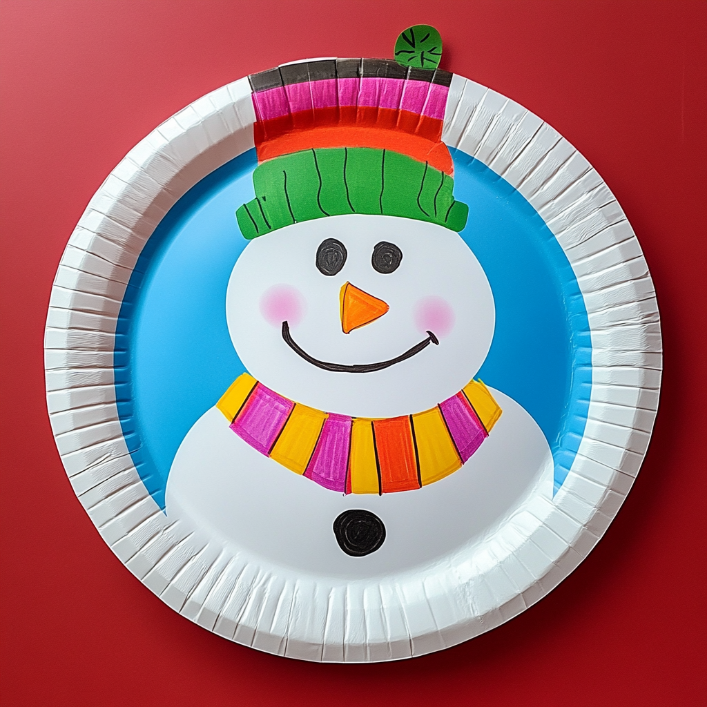 Paper plate snowmen 3