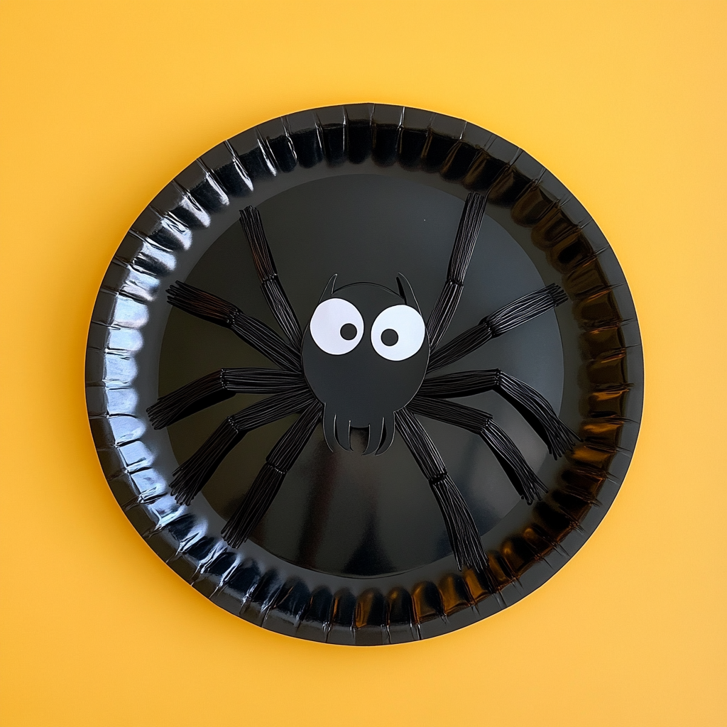 Paper plate spider craft 1