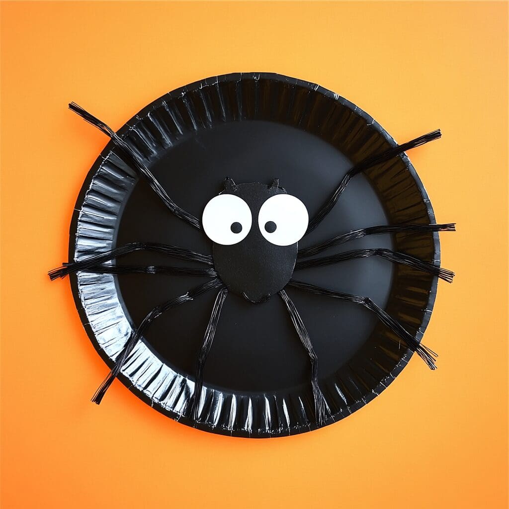 Paper plate spider craft 2