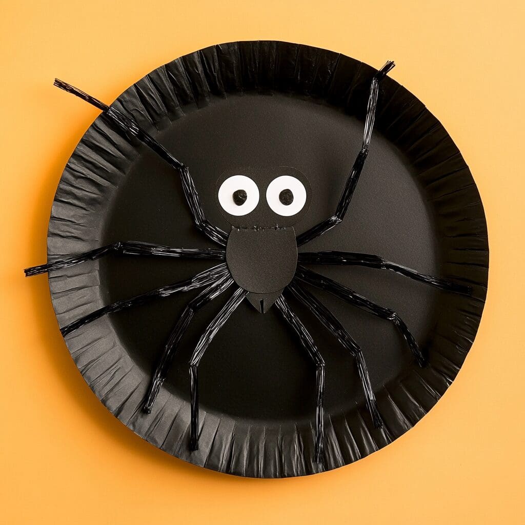 Paper plate spider craft 3