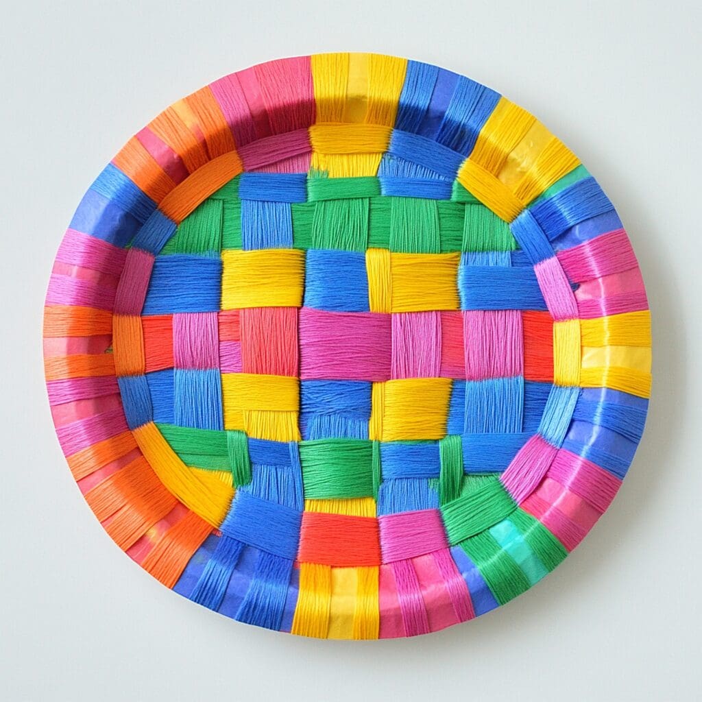 Paper plate weaving 1