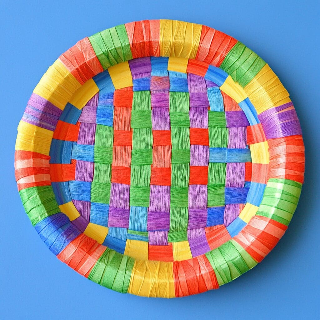 Paper plate weaving 2