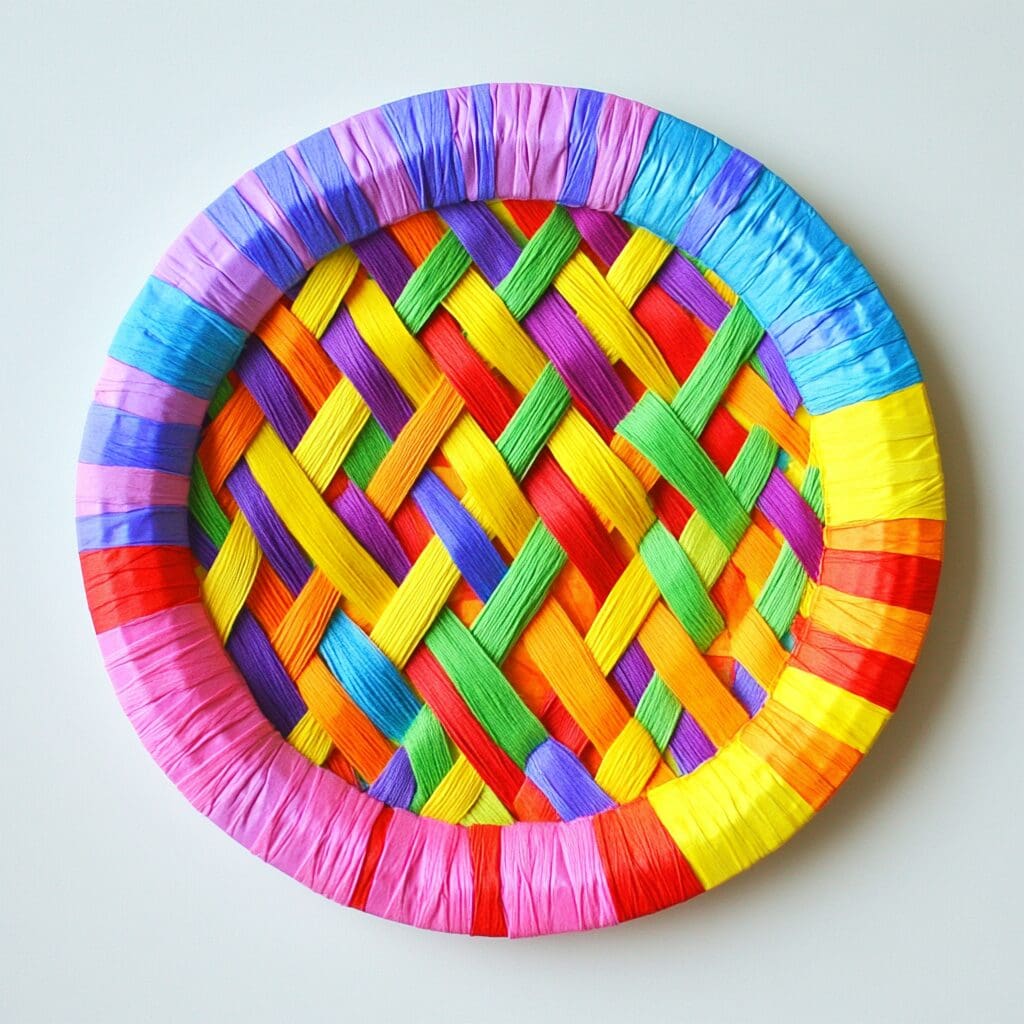 Paper plate weaving 3