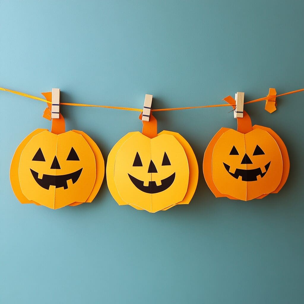 Paper pumpkin garland 1