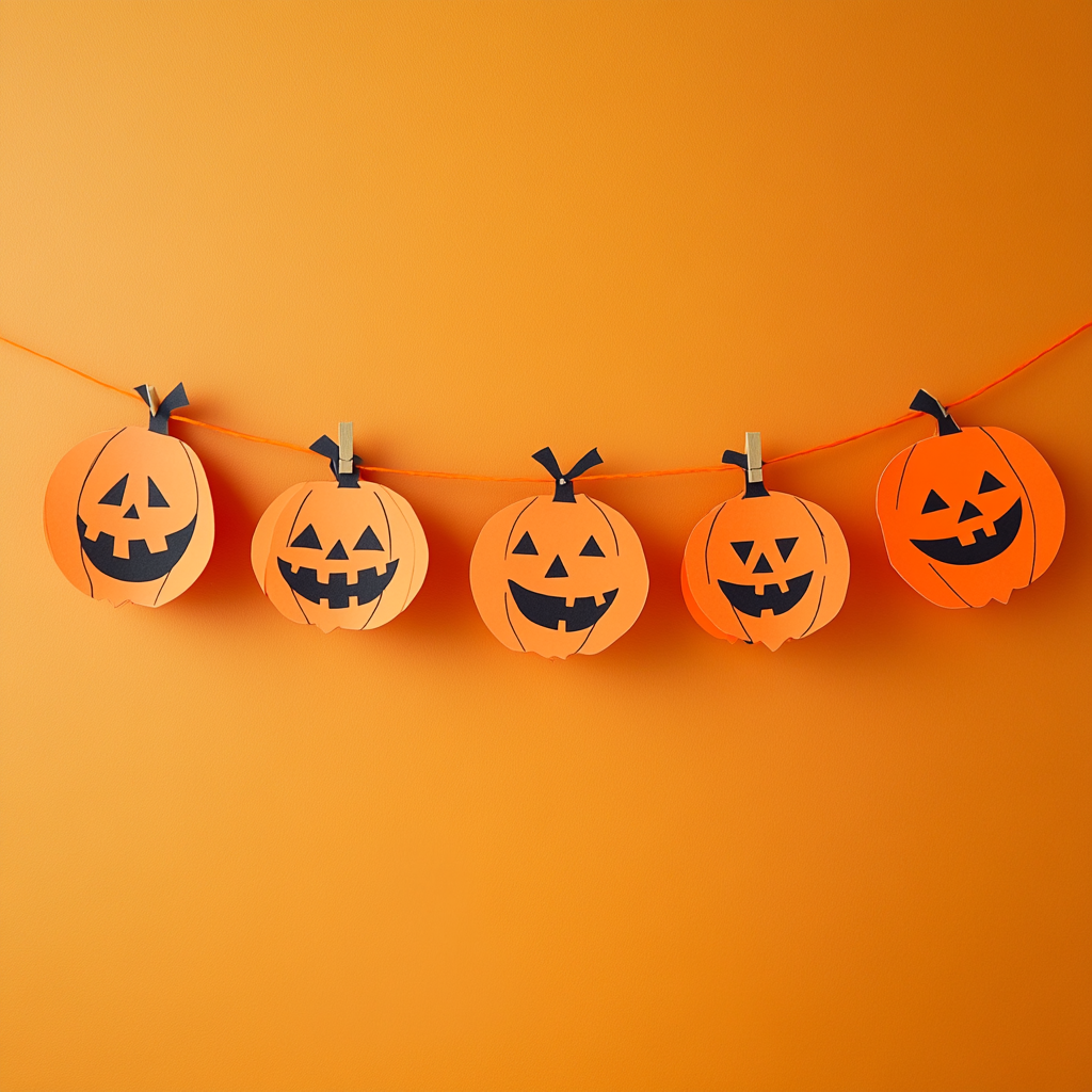 Paper pumpkin garland 2