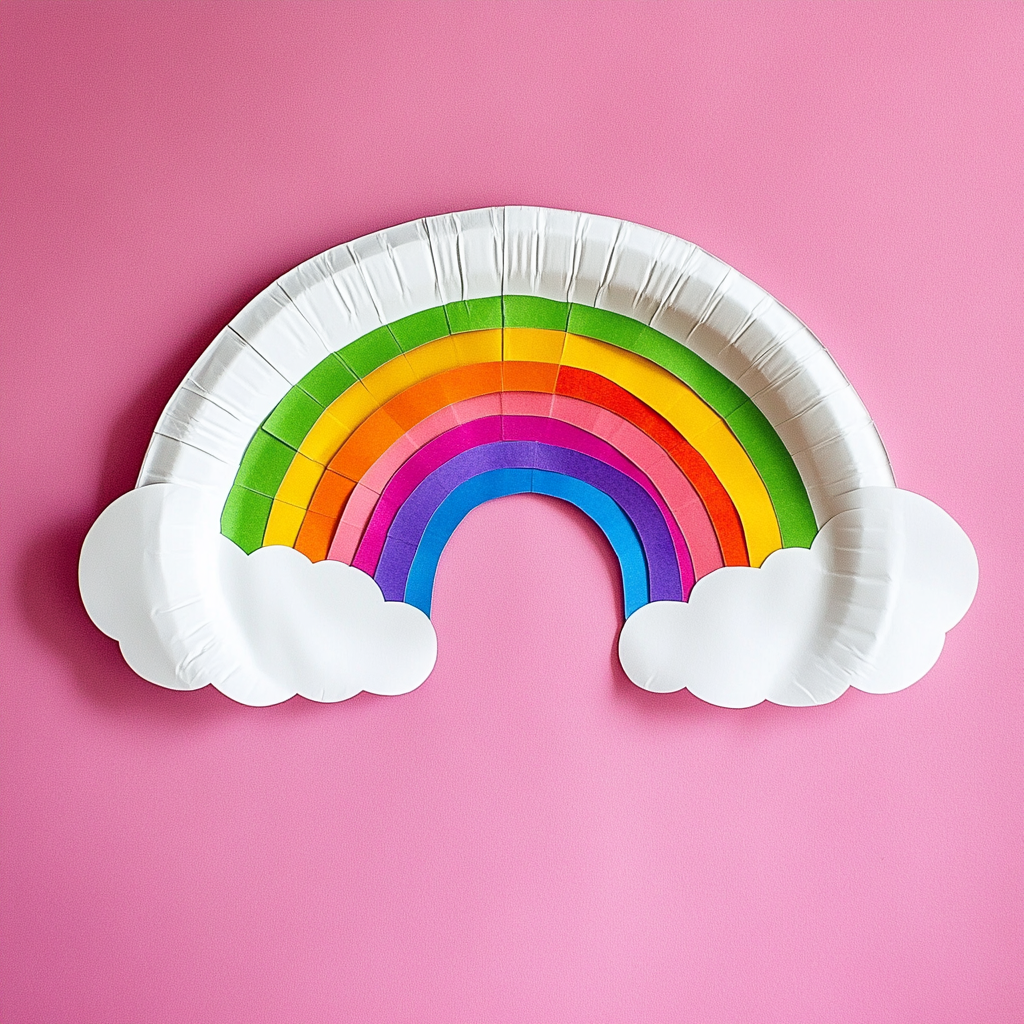 Paper plate rainbow 3