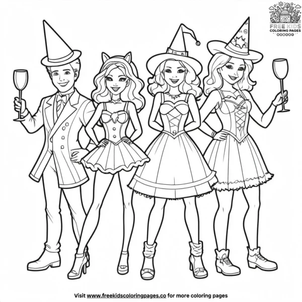 Party costume fun coloring pages