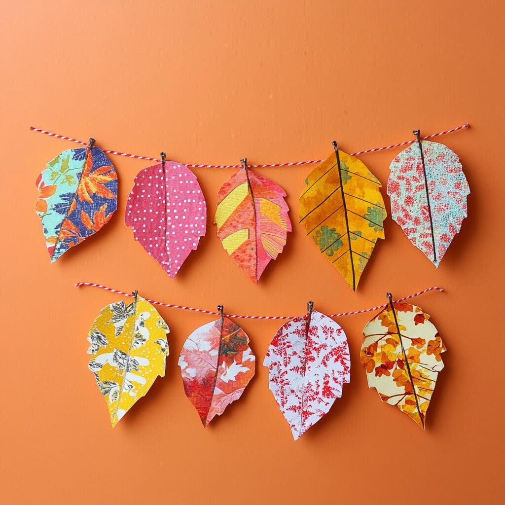 Patchwork fall leaves banner 1