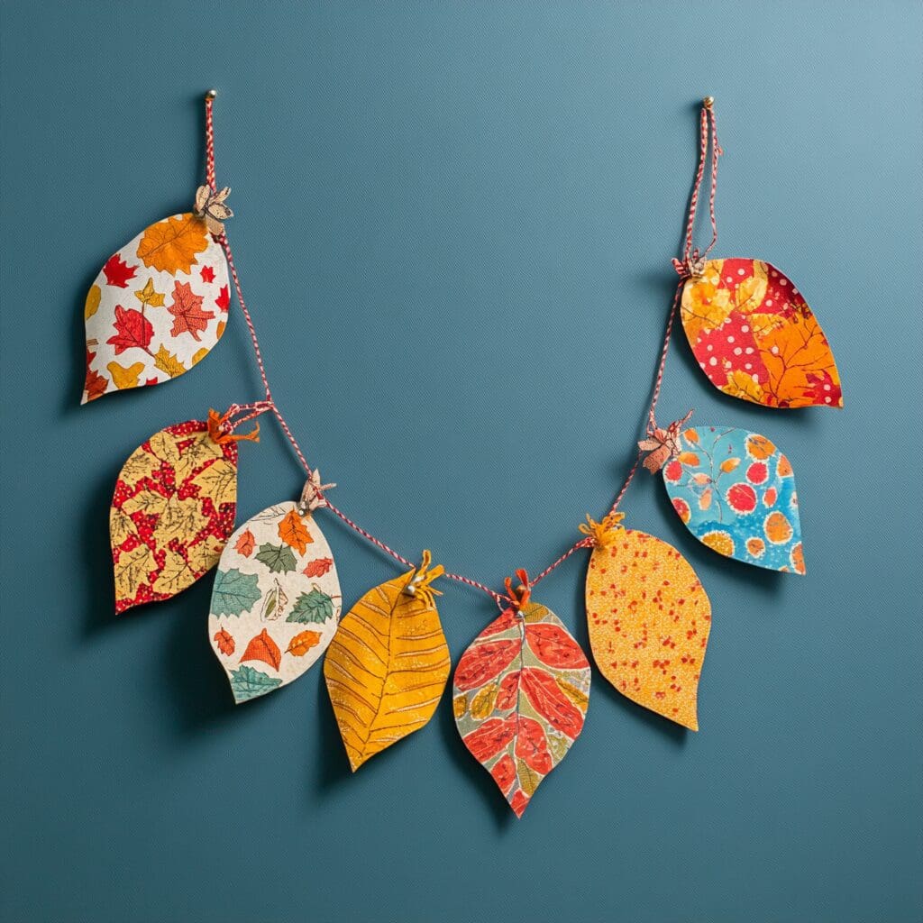 Patchwork fall leaves banner 2