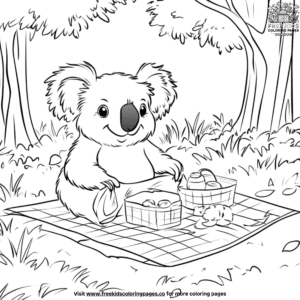 Picnic Koala Coloring Pages