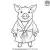 Pig In A Robe Coloring Pages