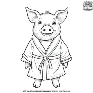 Pig In A Robe Coloring Pages