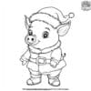 Pig Santa Coloring Pages