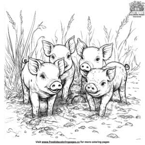 Piglet Litter Coloring Pages