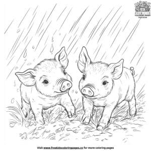 Piglets Playtime Coloring Pages