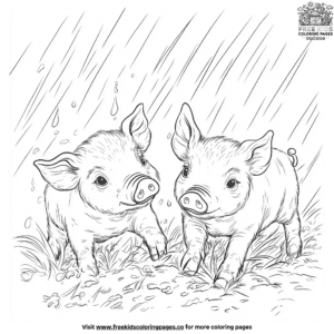 Piglets playtime coloring pages