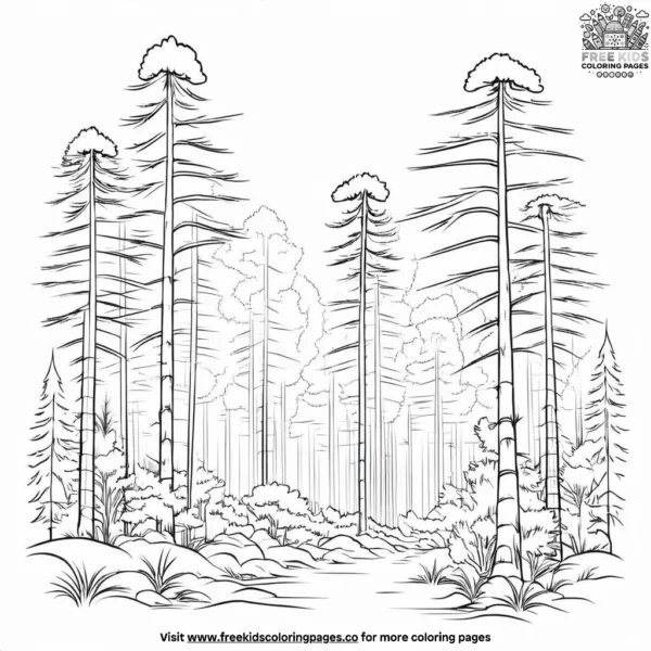 Pine forest coloring pages