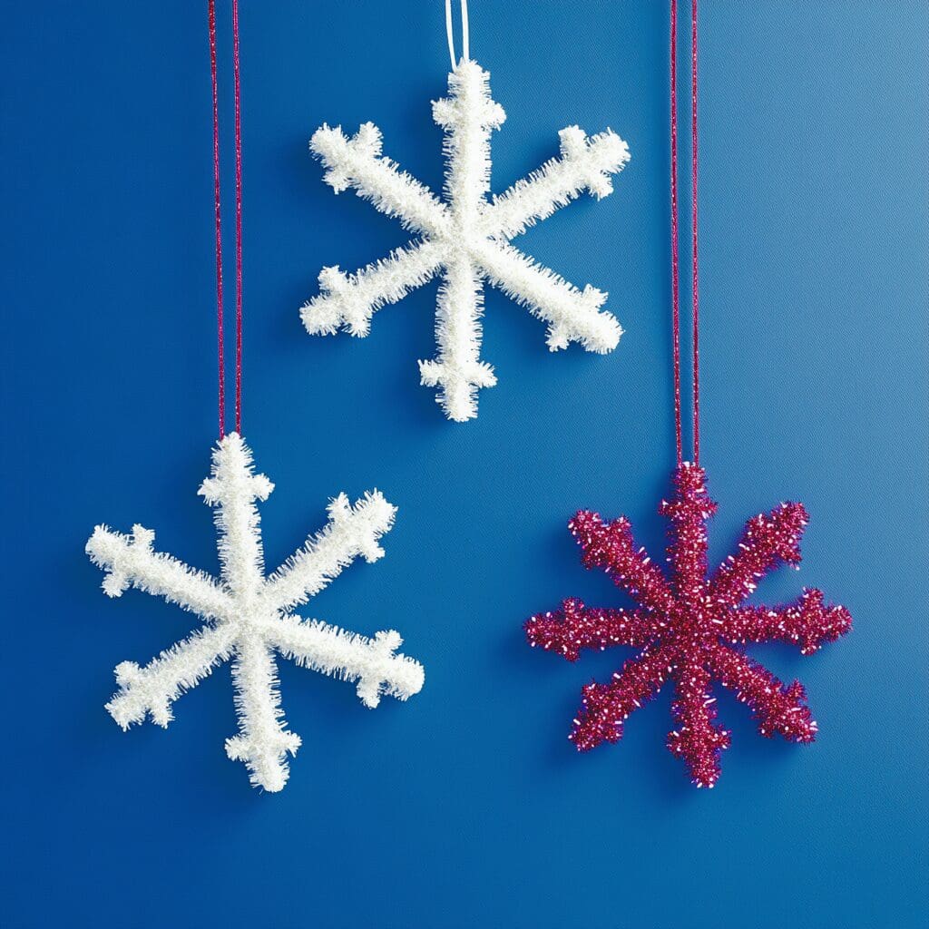 Pipe cleaner snowflakes 1