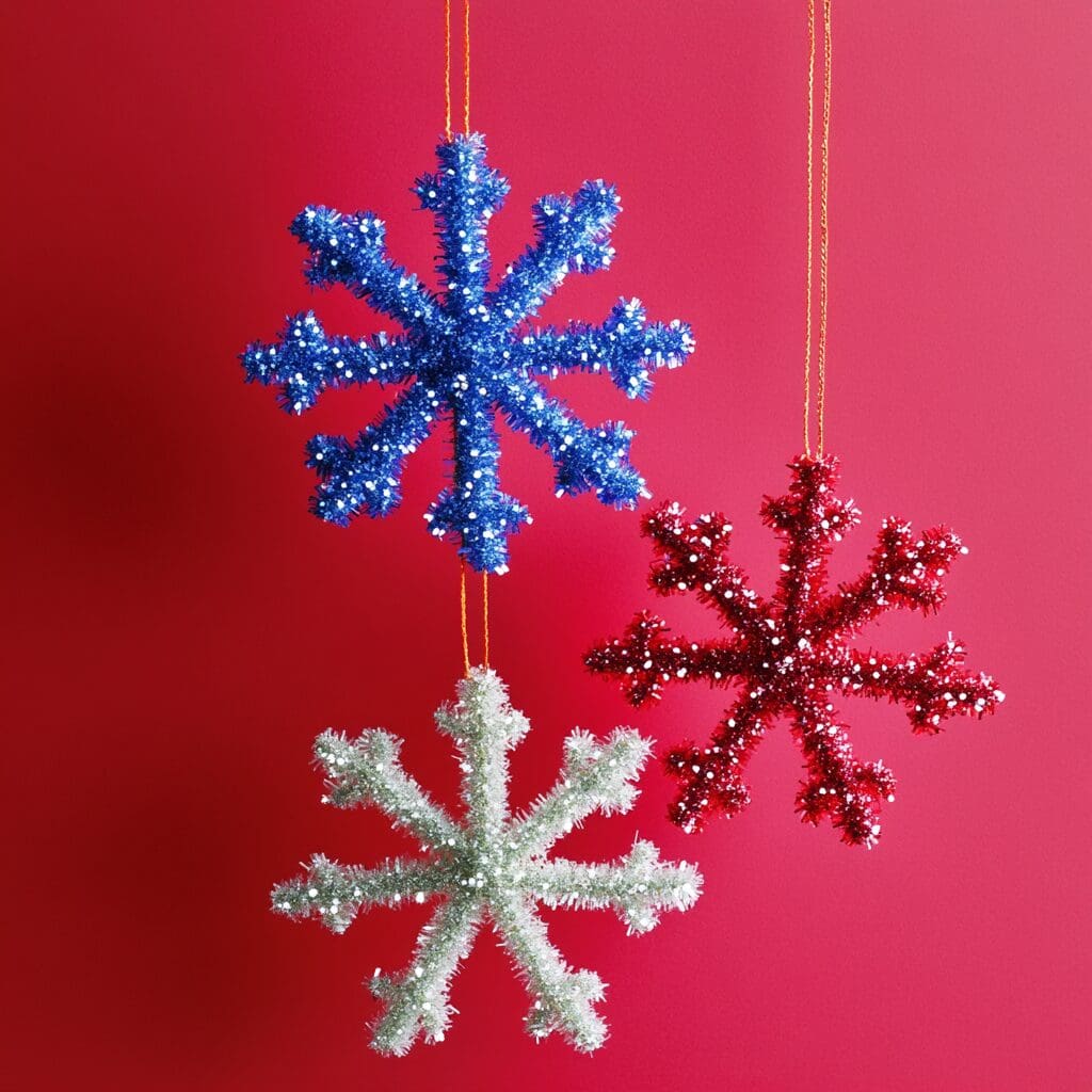 Pipe cleaner snowflakes 3