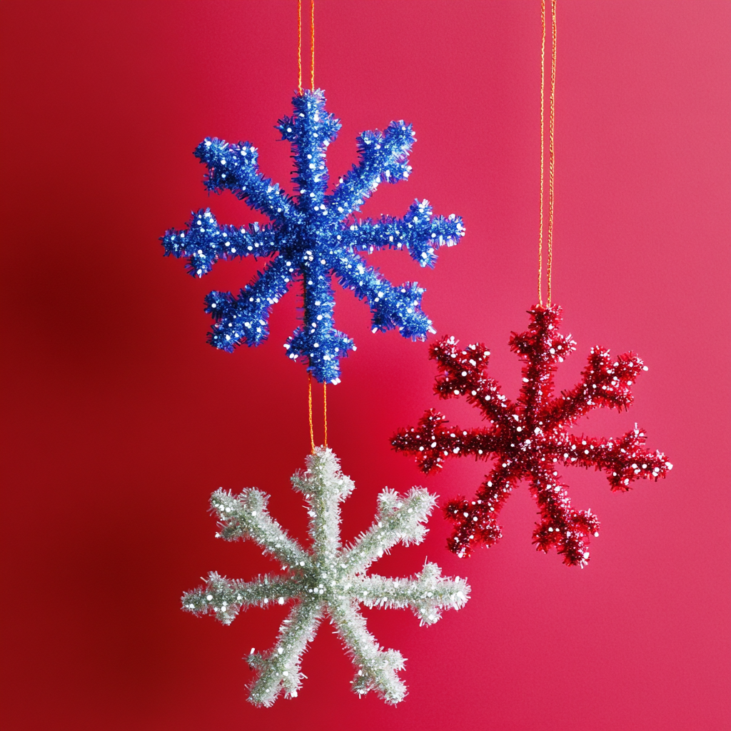 Pipe cleaner snowflakes 3