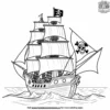 Pirate Ship Flags Coloring Pages