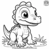 Playful Baby Dinosaur Coloring Pages