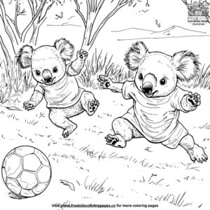 Playful cartoon koala coloring pages