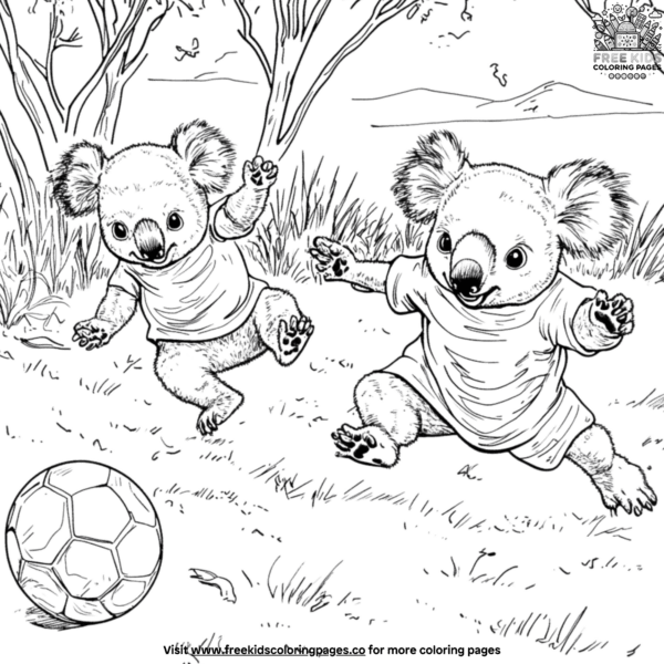 Playful cartoon koala coloring pages